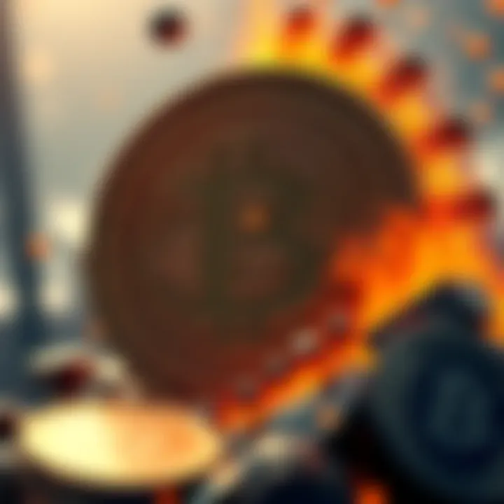 Exploring Bitcoin's Role in the Future Financial Landscape A visual representation of Bitcoin and the crumbling financial system, depicting the contrast between traditional currencies and digital assets.