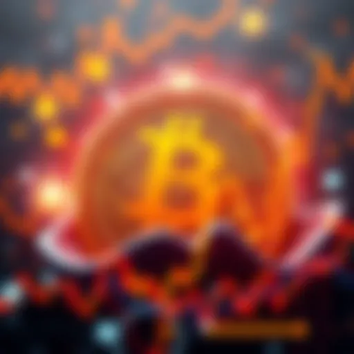 Graphic showing Bitcoin symbol with futuristic elements and charts predicting BTC price by 2040