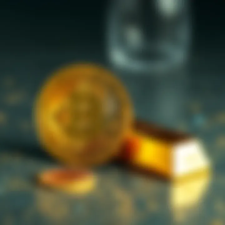 A visual comparison of Bitcoin and gold, showing a Bitcoin symbol alongside a gold bar, highlighting the differences in investment understanding.