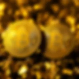 A graphic showing the Bitcoin symbol alongside the Gold symbol, representing the comparison between their market values.