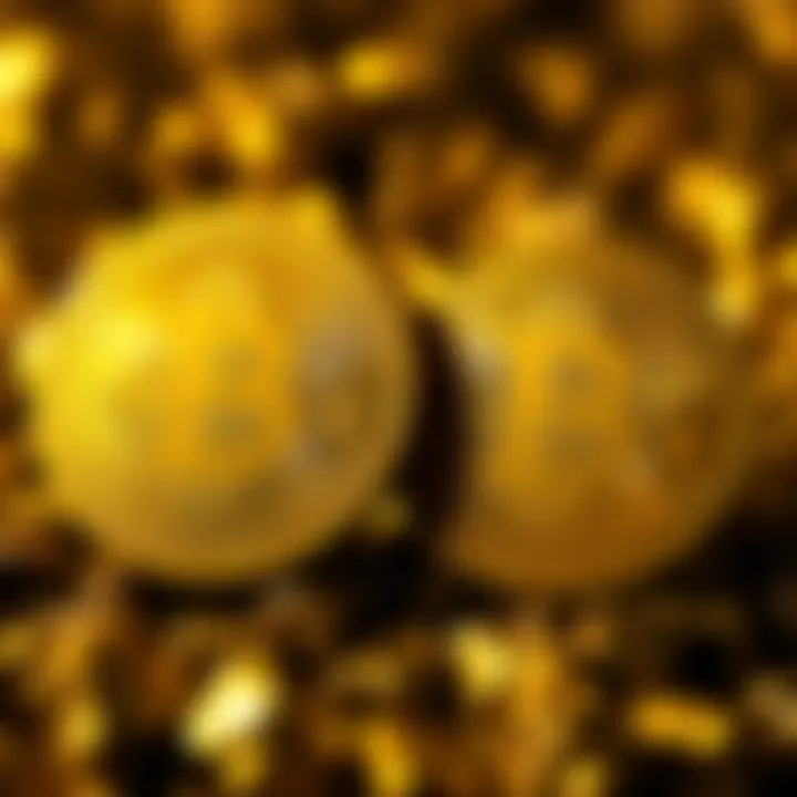 A graphic showing the Bitcoin symbol alongside the Gold symbol, representing the comparison between their market values.