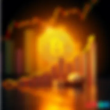 Bitcoin Growth Chart A rising Bitcoin graph with a golden coin symbol, showing increase and excitement around its value.