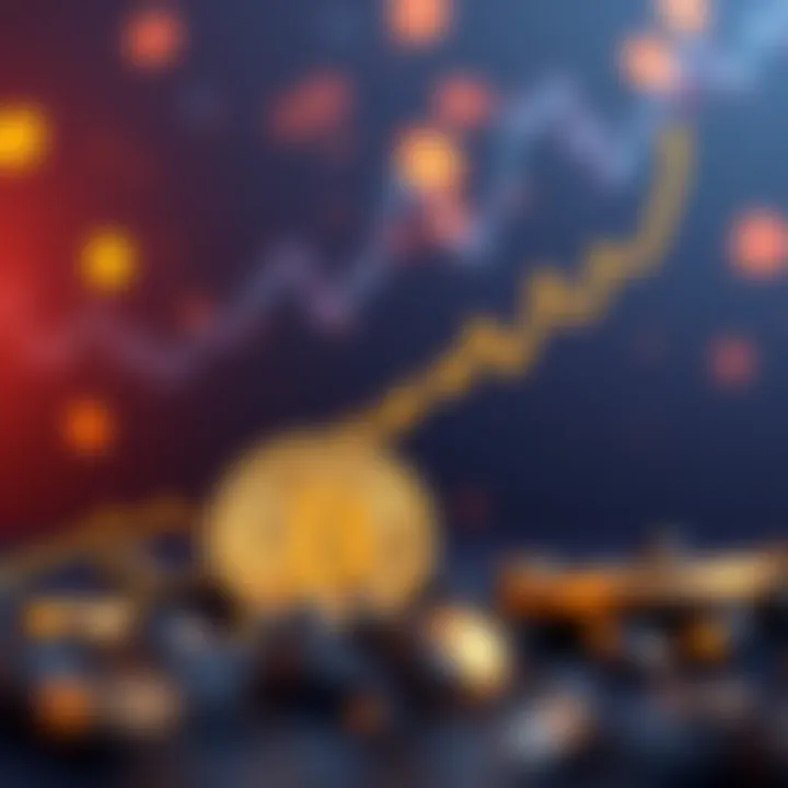A visual representation showing Bitcoin's price increase over the years, with a graph and a gold Bitcoin symbol in the foreground.