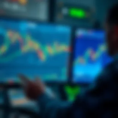Bitcoin holder observing market trends A person is looking at a computer screen with Bitcoin charts, showing market fluctuations and price changes, reflecting the emotional impact of investing.