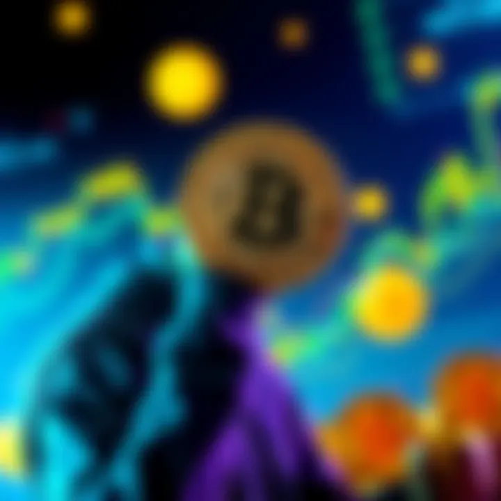 Bitcoin holdings and decision making A person contemplating between staking Bitcoin for yield or holding onto it, with Bitcoin symbols and graphs in the background.