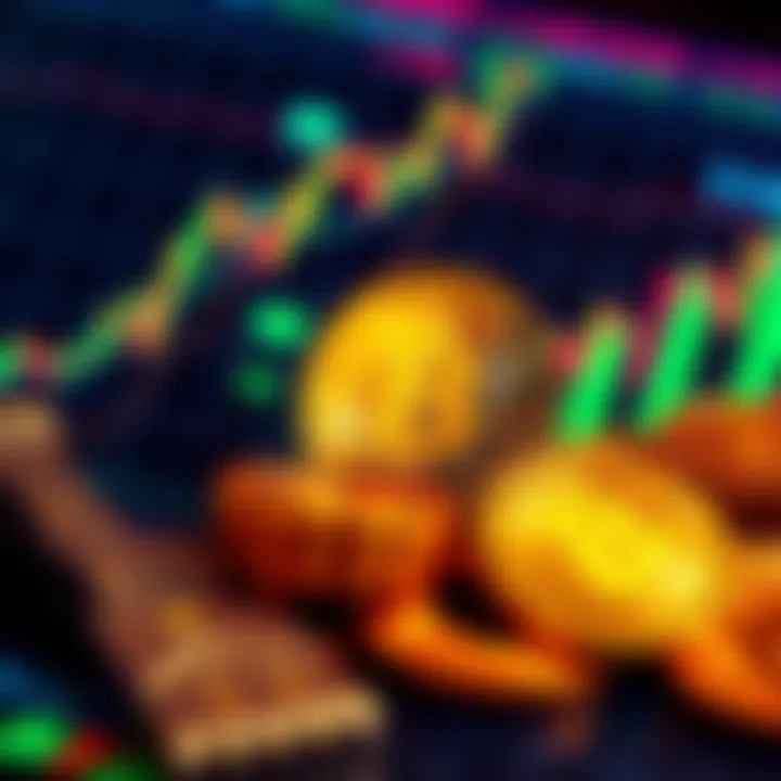 Bitcoin in ETF A visual representation of Bitcoin coins beside stock market charts, symbolizing Bitcoin ownership through ETFs.
