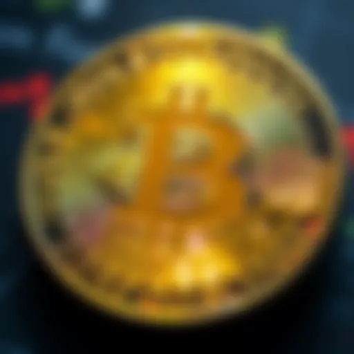 A close-up view of a Bitcoin coin, highlighting its intricate design and texture, symbolizing deeper financial concepts.