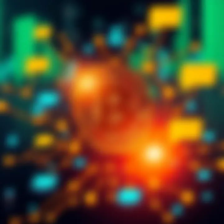 Bitcoin Integration Concept A visual representation of Bitcoin symbol integrated with communication icons, showing the connection between money and messaging.