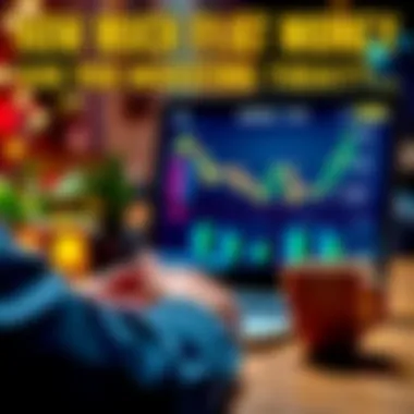 Person looking at Bitcoin prices on a laptop with a coffee cup nearby, symbolizing investment discussions