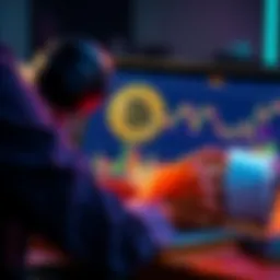 A person analyzing Bitcoin trends on a laptop with charts and graphs, considering a quarter BTC investment.