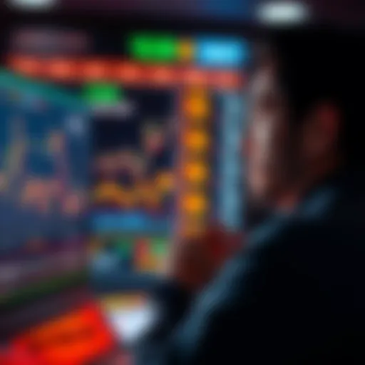 A person looking at a computer screen displaying Bitcoin prices with a thoughtful expression, symbolizing the mindset of potential investors in 2026.