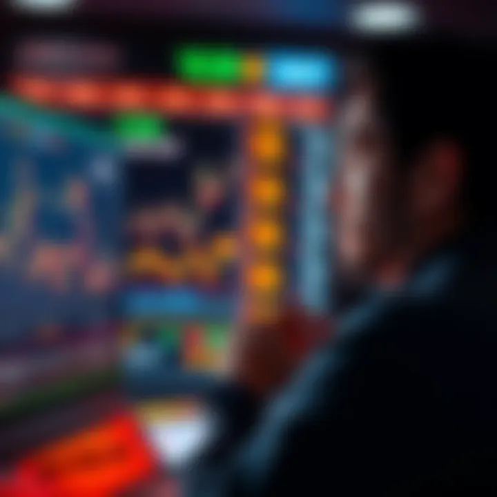 A person looking at a computer screen displaying Bitcoin prices with a thoughtful expression, symbolizing the mindset of potential investors in 2026.