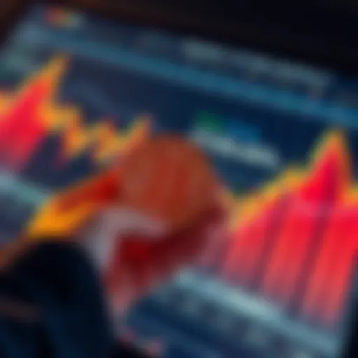 A person holding a Bitcoin symbol with a backdrop of money print and financial graphs, illustrating the choice to invest in digital assets.