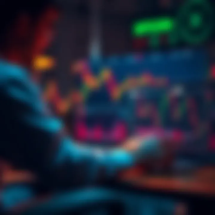 A person analyzing Bitcoin price charts on a laptop while thinking about investing in cryptocurrencies