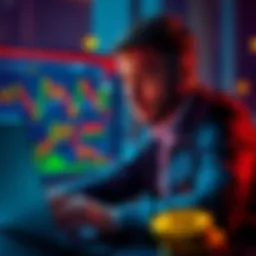 Bitcoin investment decision A person contemplating a $35k investment in Bitcoin while looking at market trends on a laptop