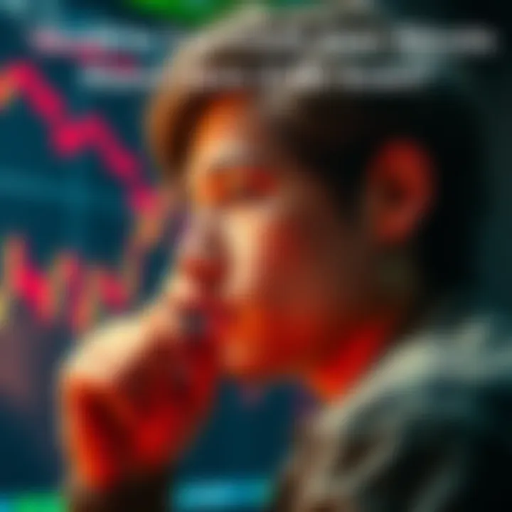 A person looking at a Bitcoin chart with a thoughtful expression, weighing the options to sell or hold their investment.