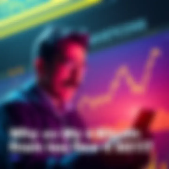 A graph showing the decline in Bitcoin value from $200 to $101, with a worried investor looking at their phone