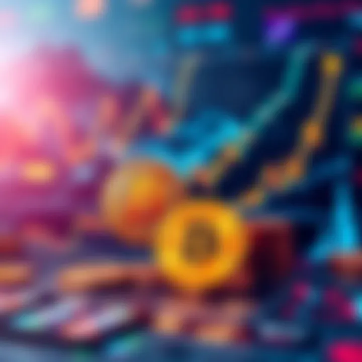 A visual representation of Bitcoin growth with charts and trends, showing changes in market dynamics, including institutional influence and political interest.