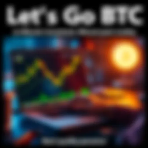 A person analyzing Bitcoin charts on a laptop, showing rising market trends and excitement for investment.