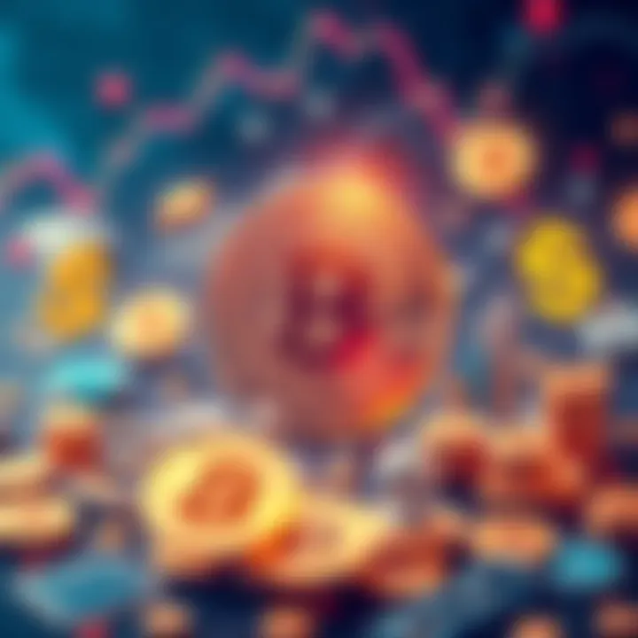 Illustration showing Bitcoin symbol surrounded by traditional financial symbols like stocks and bonds, representing a potential 1% allocation of institutional assets to cryptocurrency.