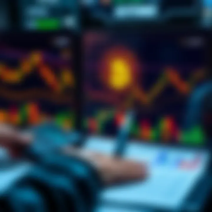 A person analyzing Bitcoin charts with graphs and a calculator, considering investment strategies