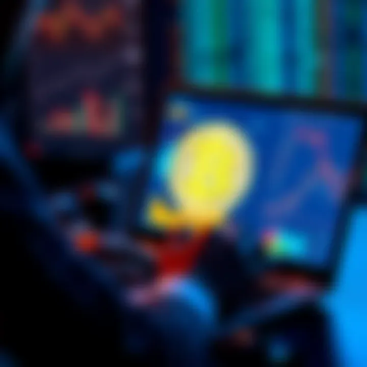 Bitcoin Investment Strategies A person analyzing BTC investment options through an ISA on a laptop with graphs and charts