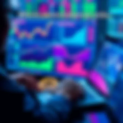 A person analyzing Bitcoin graphs and charts on a laptop, considering investment decisions