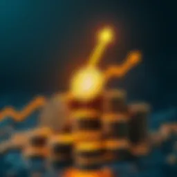 A graphic showing the rising trend of Bitcoin prices with stacks of coins and arrows pointing upward, symbolizing investor confidence.