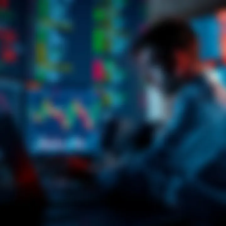 A trader looking at Bitcoin charts on a laptop, pondering investment options.