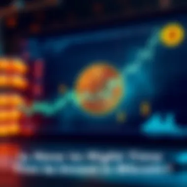 A graphic showing Bitcoin's price chart with upward and downward trends, and icons representing buyers and sellers