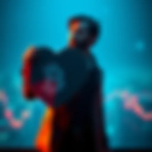 A Bitcoin investor clutches a heart-shaped sign with the Bitcoin logo, showcasing passion for cryptocurrency amidst market challenges.