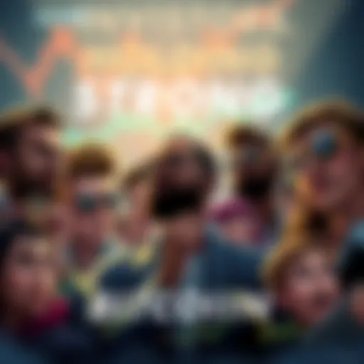A group of diverse investors looking at Bitcoin charts with expressions of determination, symbolizing their decision to hold despite market fluctuations.