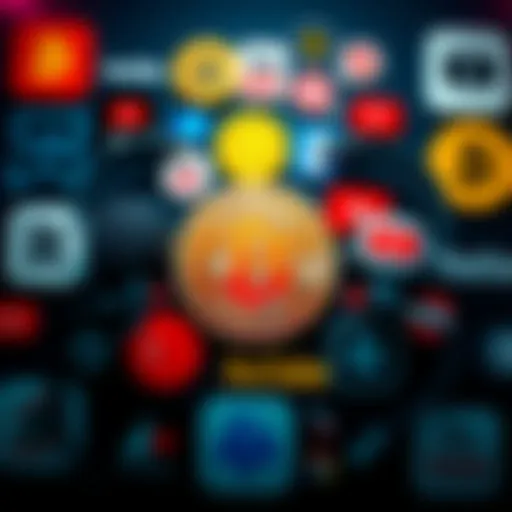 A collage of Bitcoin podcast logos and YouTube channel icons, showcasing audio content for learning about Bitcoin