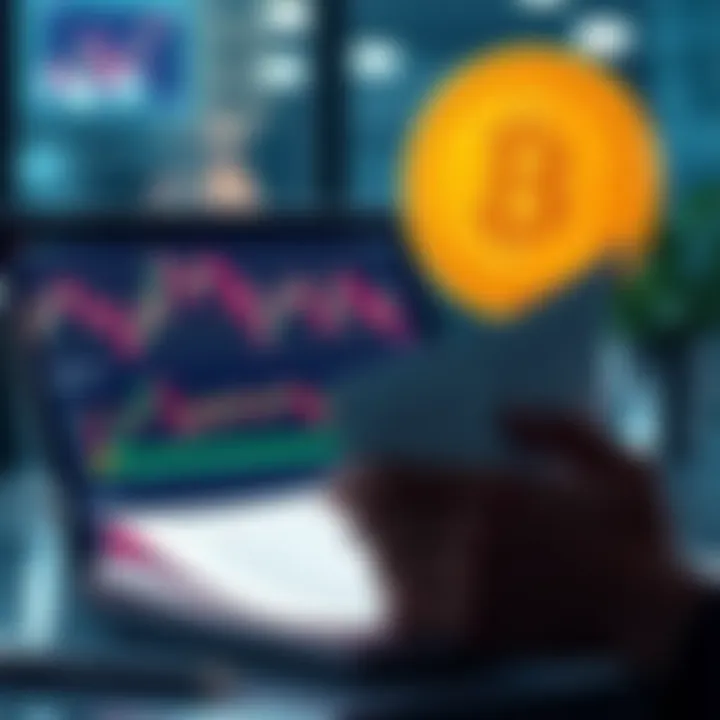 A person reading a document about the Clarity Act while looking at Bitcoin charts on a laptop.