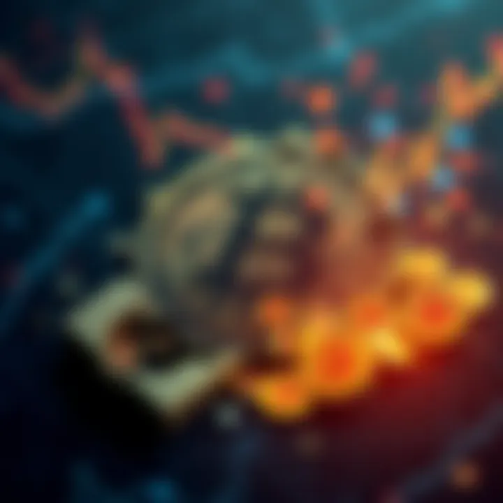 A visual representation of lost Bitcoin, showing a broken cryptocurrency exchange symbol with Bitcoin icons disappearing into the background.