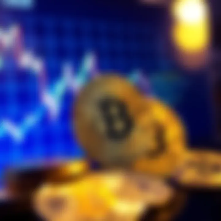 A collection of Bitcoin coins next to a graph showing a downward trend, symbolizing potential capital loss in investments.