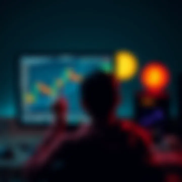 Bitcoin Market Downturn A person looking frustrated at a computer screen displaying falling Bitcoin prices, symbolizing bad luck in investments.