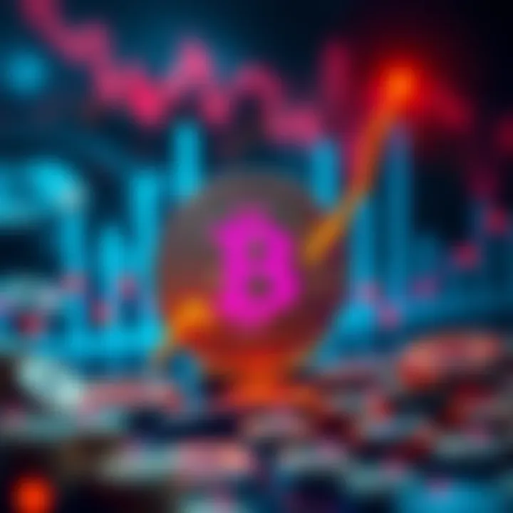 A digital representation of Bitcoin with a rising graph showing market growth in 2026, symbolizing financial progress.