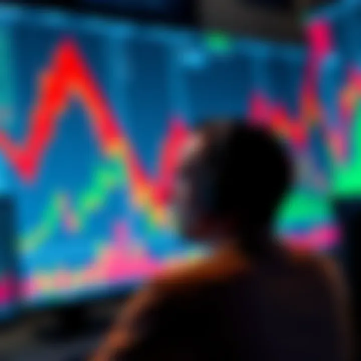 Bitcoin Market Manipulation A visual representation of Bitcoin charts with large red and green arrows showing market fluctuations, alongside worried investors watching their screens.