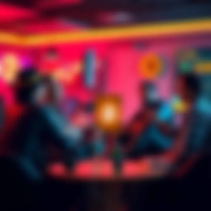 A group of investors discussing Bitcoin's 4-year cycle strategies and market trends in a casual setting