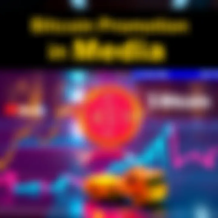 A graphic showing positive media headlines about Bitcoin with charts indicating growth