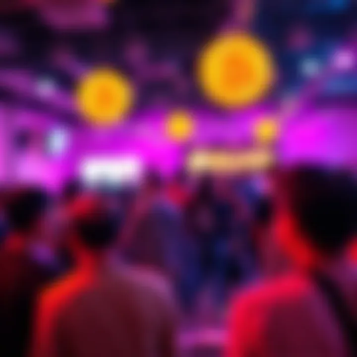 Enthusiasts Connecting at Bitcoin Meetup in El Salvador A vibrant scene from El Salvador's Bitcoin meetup, featuring diverse participants engaged in discussions about cryptocurrency and its future.