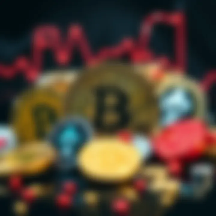 A visual representation of Bitcoin alongside various meme coins, highlighting the changing trends in cryptocurrency dominance.