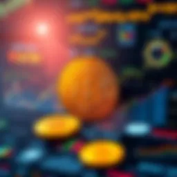 A visual representation of key Bitcoin metrics including hash rate and mining difficulty, with graphs and icons illustrating market dynamics.