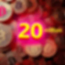 A digital representation of Bitcoin coins with the number 20 million highlighted, symbolizing a significant milestone in cryptocurrency mining.