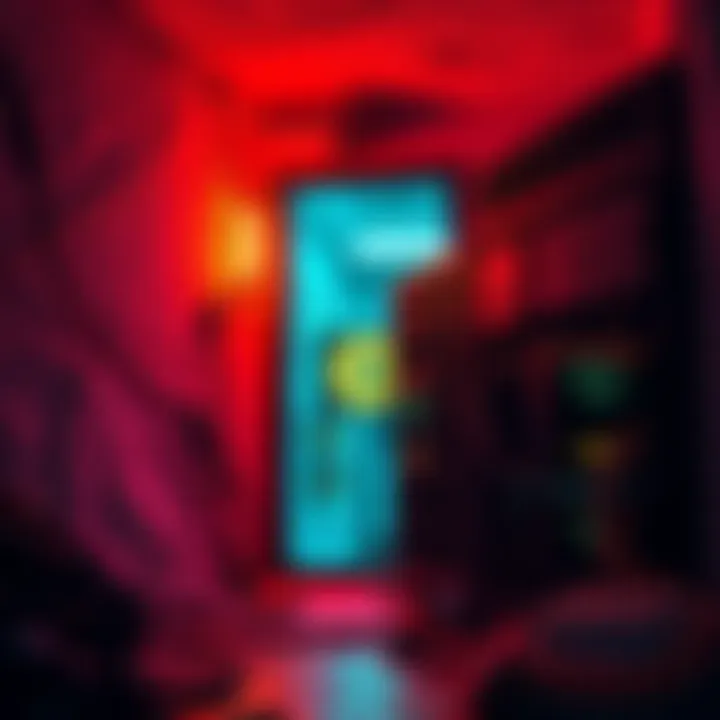 A Bitcoin mining rig operating in a cold basement, emitting warmth while processing cryptocurrency transactions.