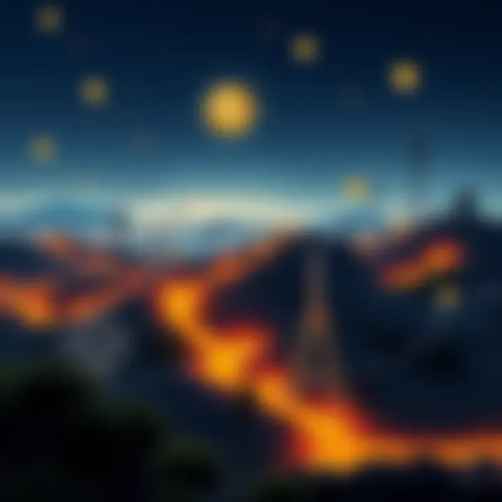 A scenic view of Algeria's energy resources with Bitcoin symbols overlay