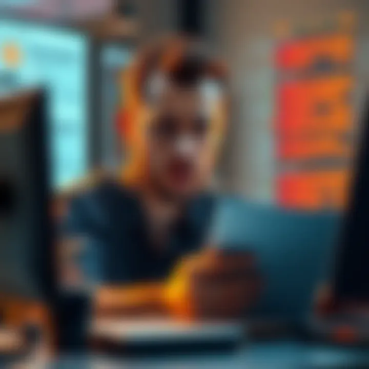 A person looking confused while reading negative comments about Bitcoin on a computer screen, showcasing the common misconceptions