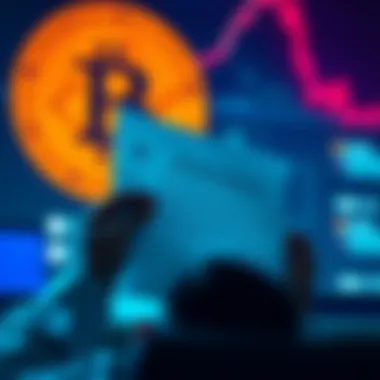 A person reviewing a mortgage document with Bitcoin symbol in the background, representing Bitcoin as collateral in real estate transactions.
