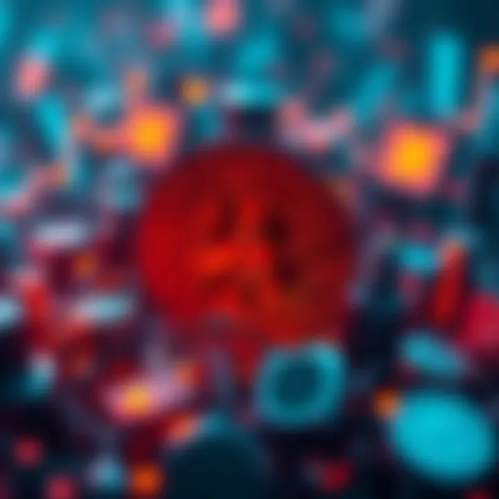 A visual representation of Bitcoin's strong network symbolizing stability during a financial crisis, with traditional financial symbols dimming in the background.